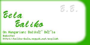 bela baliko business card